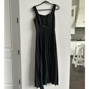 Karen Millen Compact Stretch Contrast Midi Pleat Dress